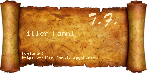 Tiller Fanni névjegykártya