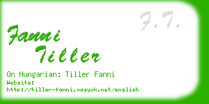 fanni tiller business card